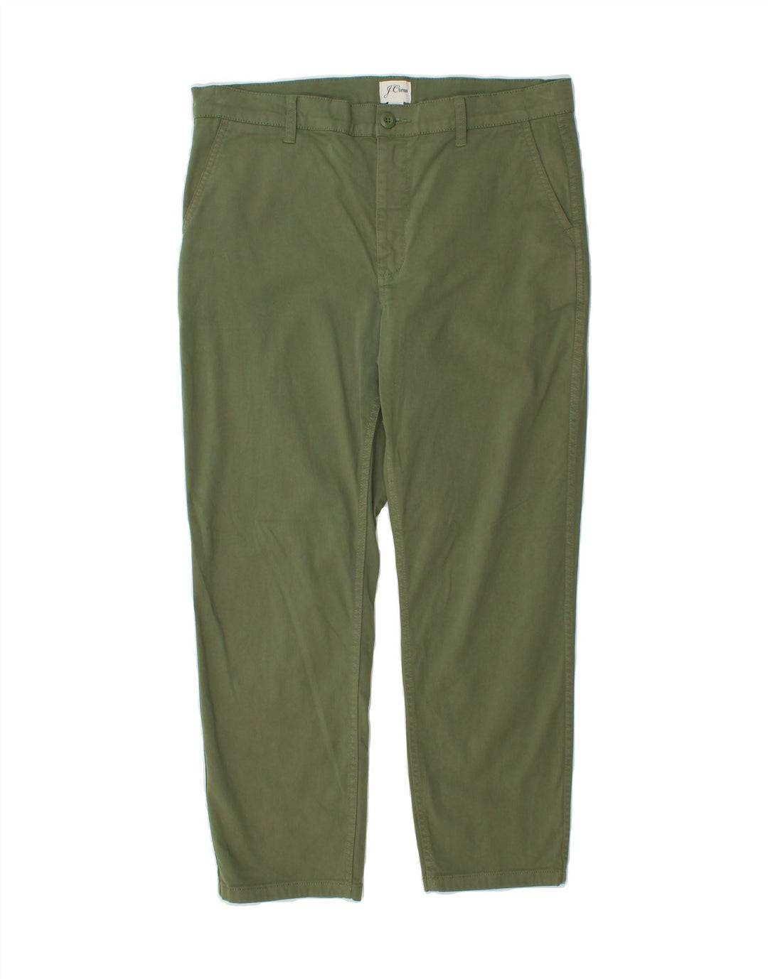 J. CREW Mens Slim Chino Trousers W34 L26 Green Cotton Vintage J. Crew and Second-Hand J. Crew from Messina Hembry 