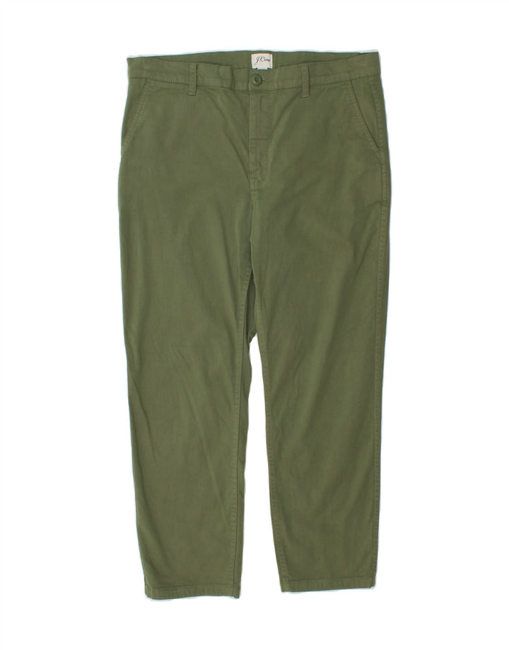 J. CREW Mens Slim Chino Trousers W34 L26 Green Cotton Vintage J. Crew and Second-Hand J. Crew from Messina Hembry 