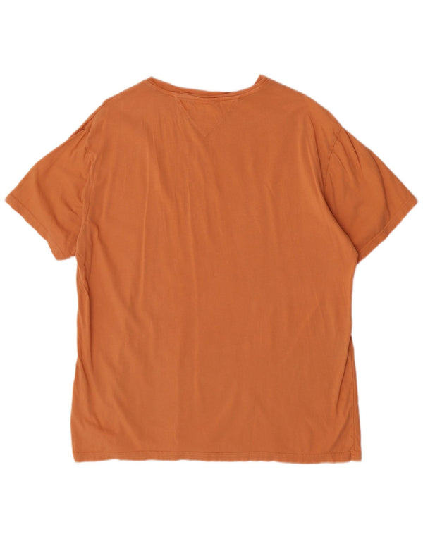 Camiseta masculina Tommy Hilfiger manga curta regular gráfica top XL laranja