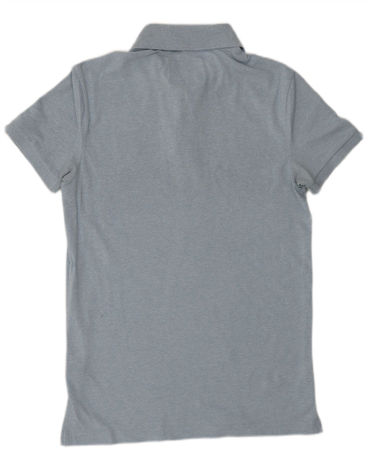 Camisa polo masculina HOLLISTER pequena de algodão azul
