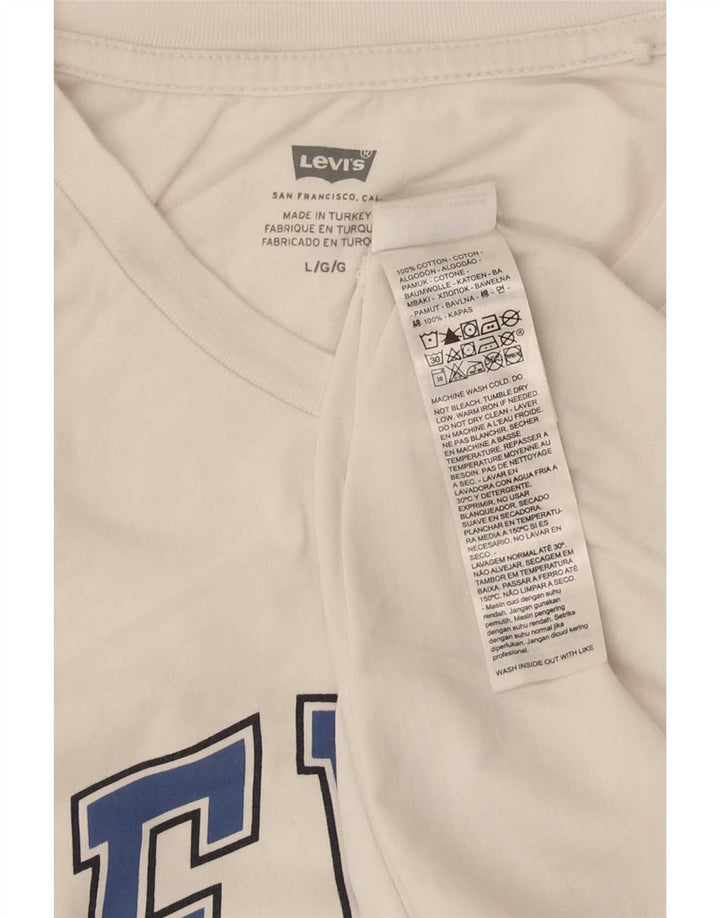Camiseta gráfica masculina Levi's Top grande de algodão branco