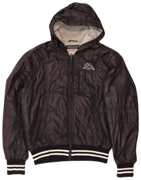 Jaqueta masculina acolchoada com capuz Kappa UK 42 XL poliéster preto