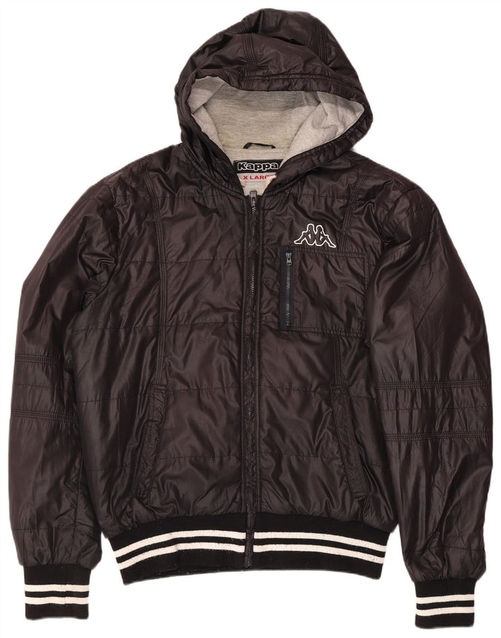 Jaqueta masculina acolchoada com capuz Kappa UK 42 XL poliéster preto