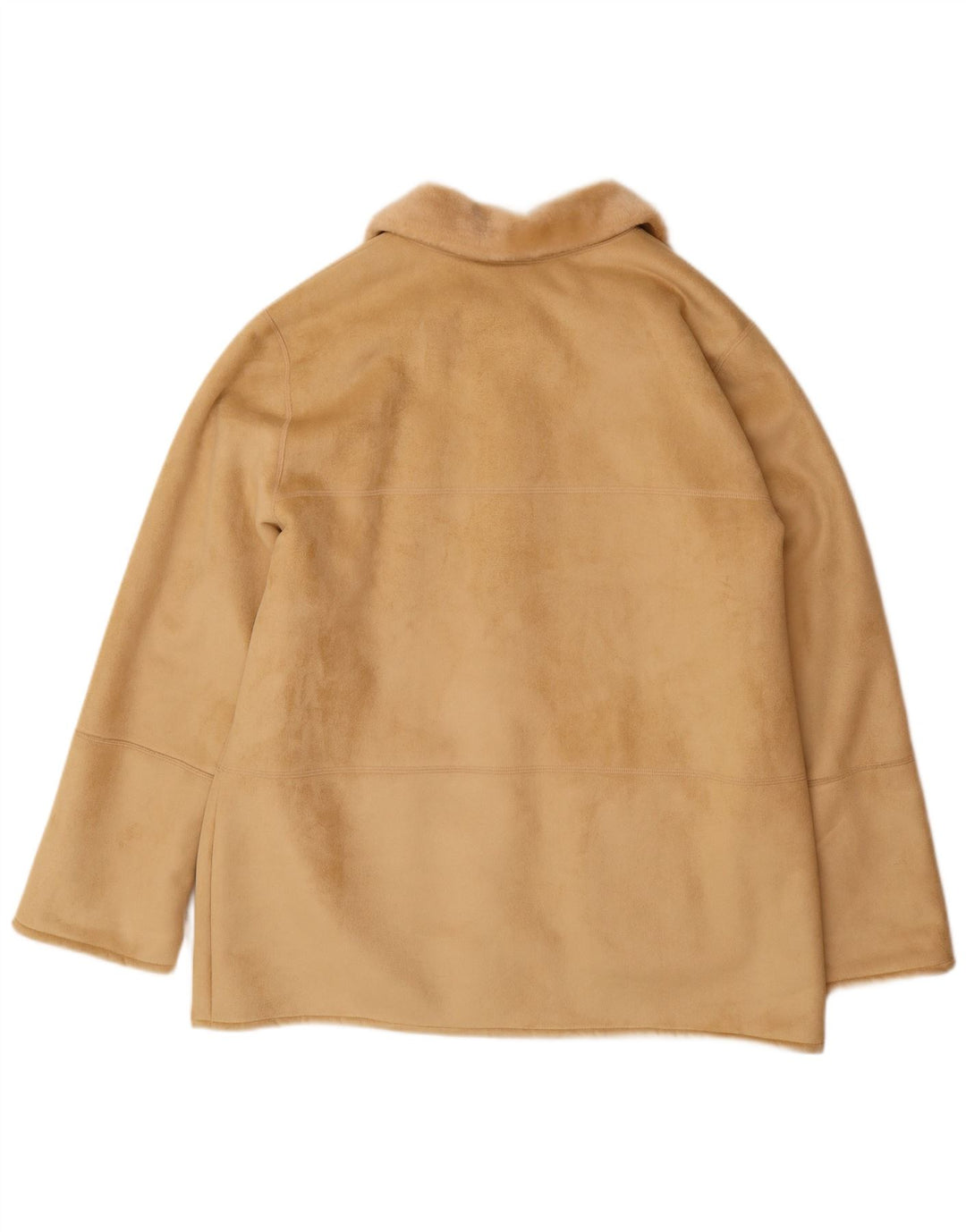 Jaqueta Sherpa feminina VINTAGE EU 44 XL bege acrílico