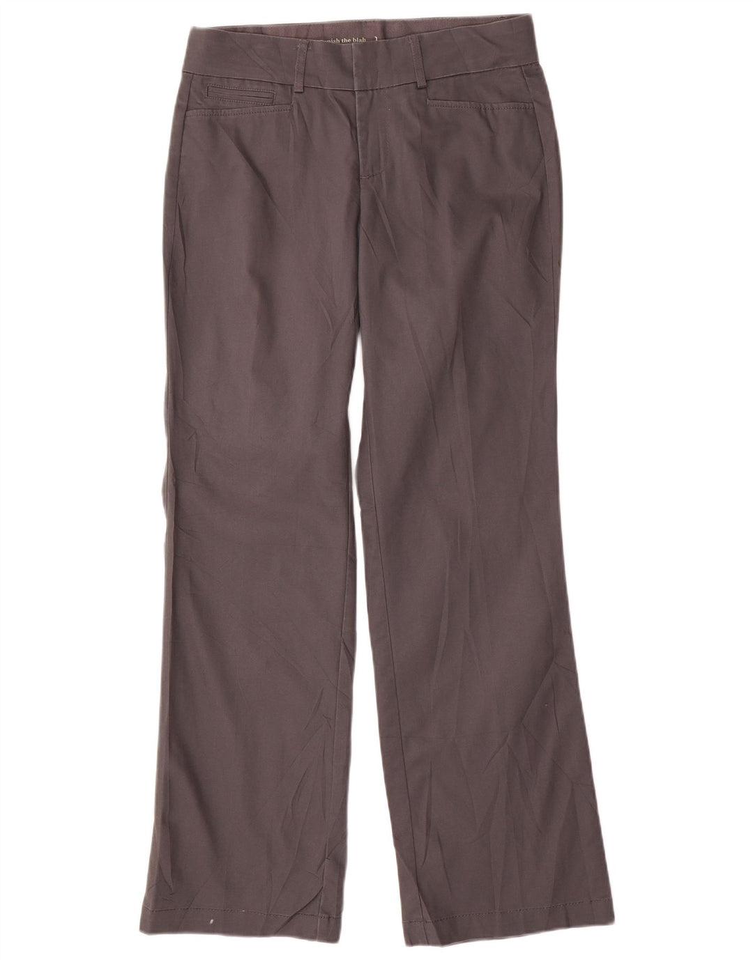 Calça feminina reta casual DOCKERS US 4 pequena W30 L30 poliéster cinza