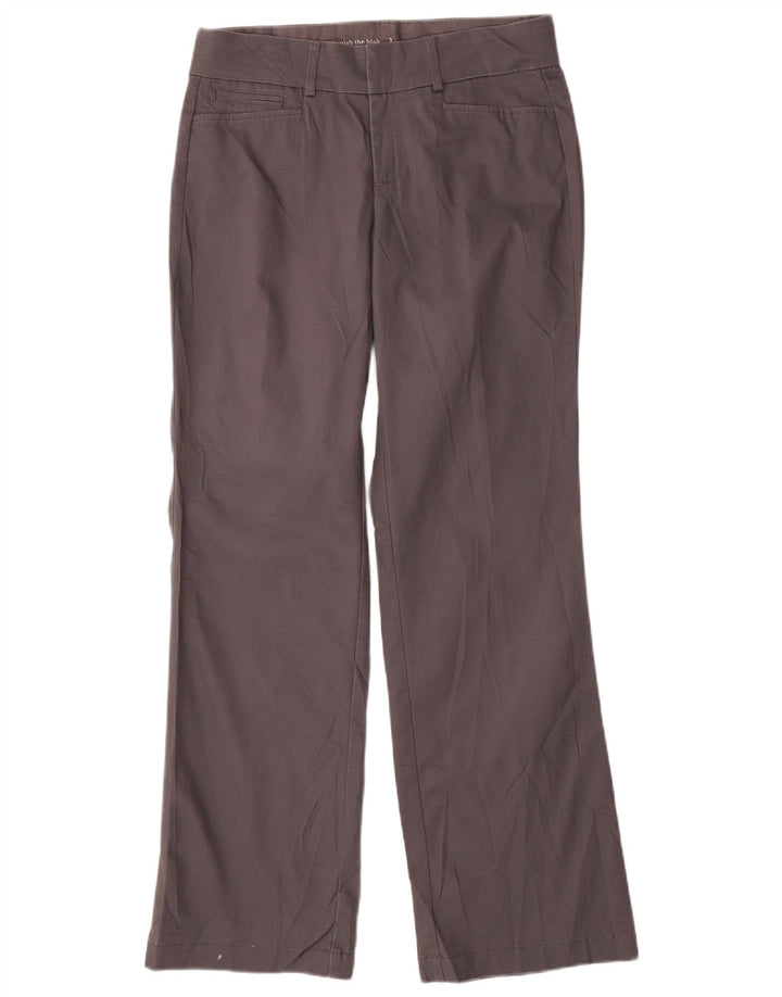 Calça feminina reta casual DOCKERS US 4 pequena W30 L30 poliéster cinza