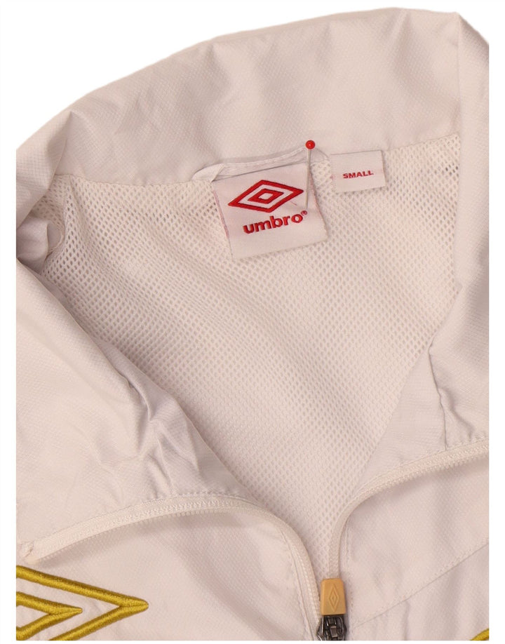 Umbro Mens Graphic Tracksuit Top Jacket Pequeno Poliéster Colorblock Branco