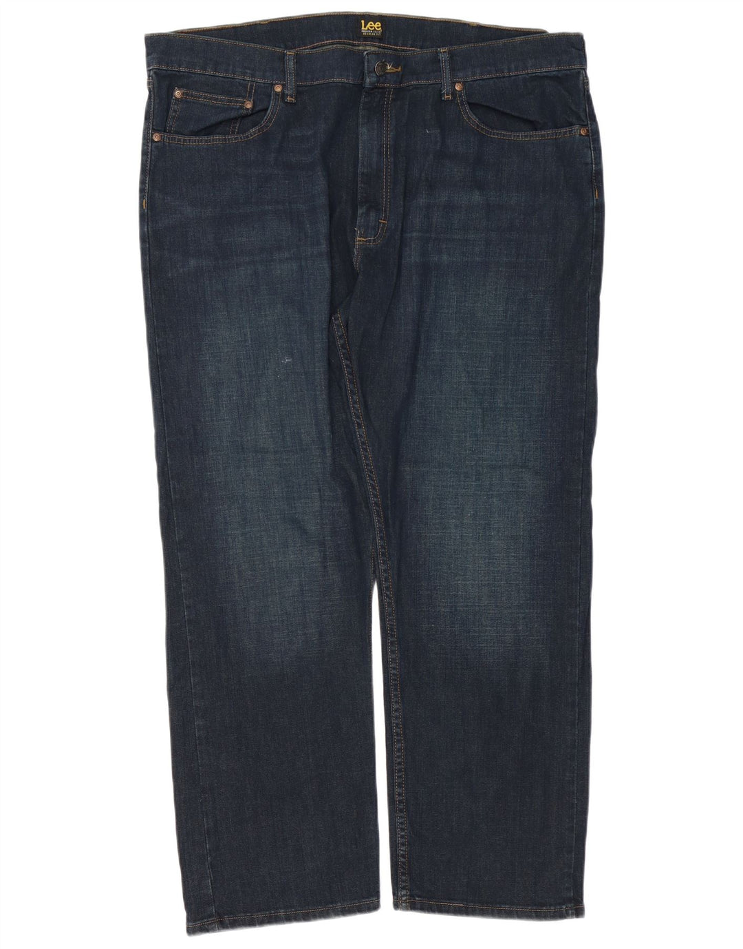Lee Mens Regular Fit Straight Jeans W42 L29 Azul Marinho Algodão
