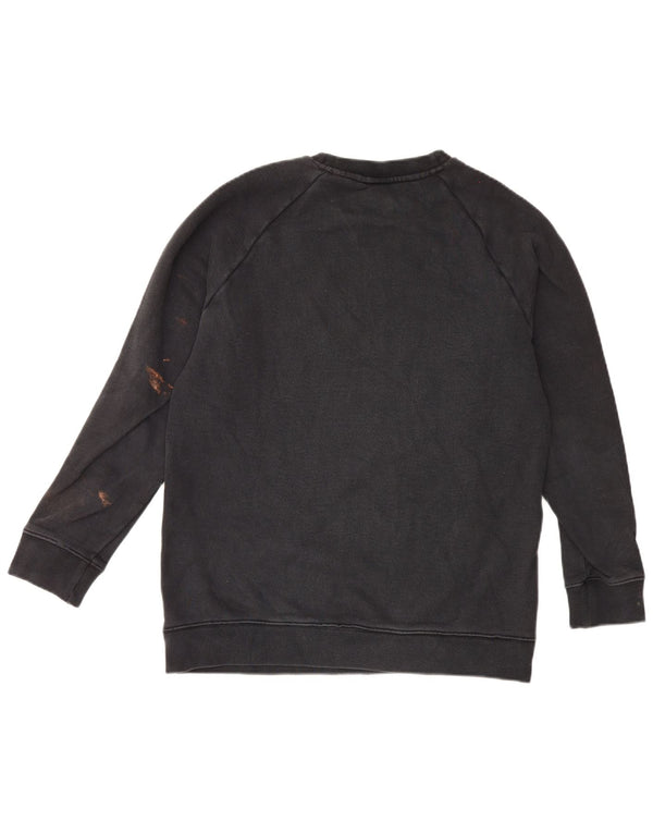 Adidas feminino gráfico moletom jumper reino unido 10 pequeno algodão preto