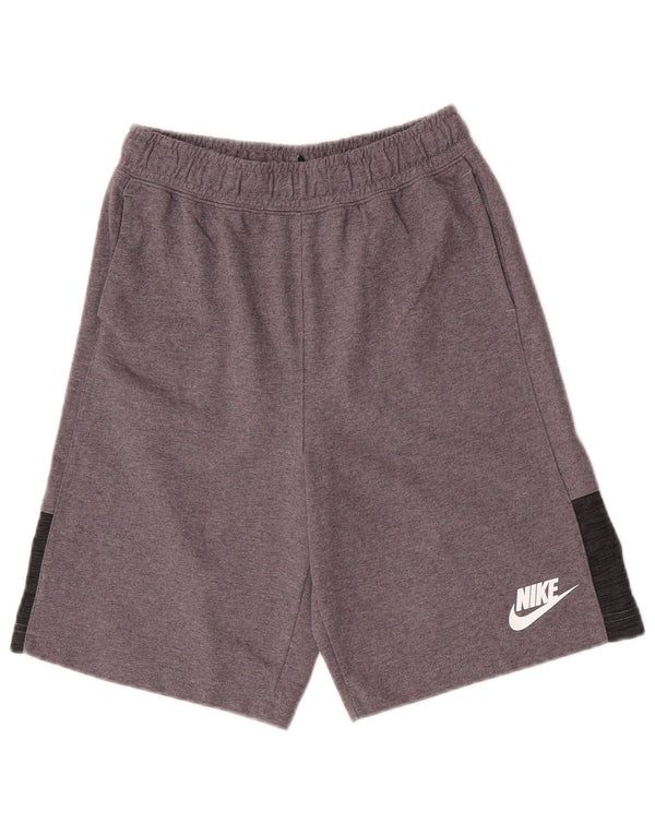 Shorts esportivos Nike Boys 13-14 anos XL cinza manchado de algodão