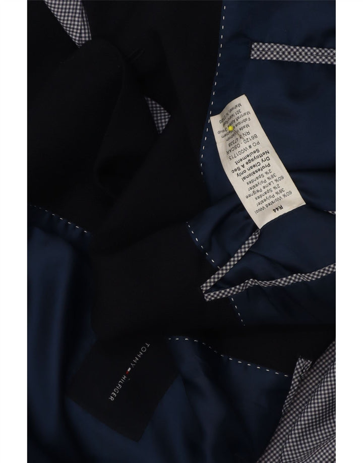Jaqueta blazer masculina Tommy Hilfiger com 2 botões Reino Unido 44 2XL lã azul marinho