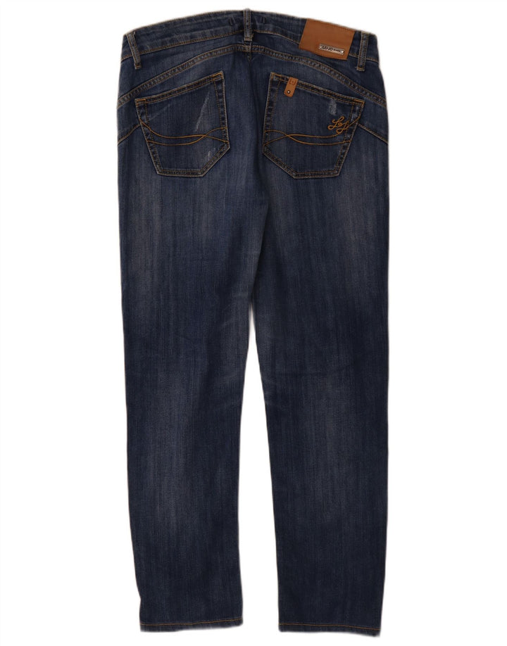 Liu Jo Jeans feminino slim desgastado W33 L29 algodão azul