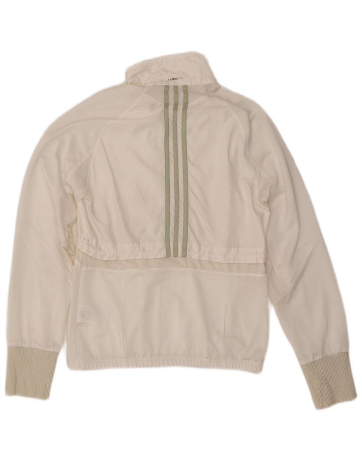 ADIDAS Womens Clima 365 Tracksuit Top Jacket UK 10 Pequeno Poliéster Branco