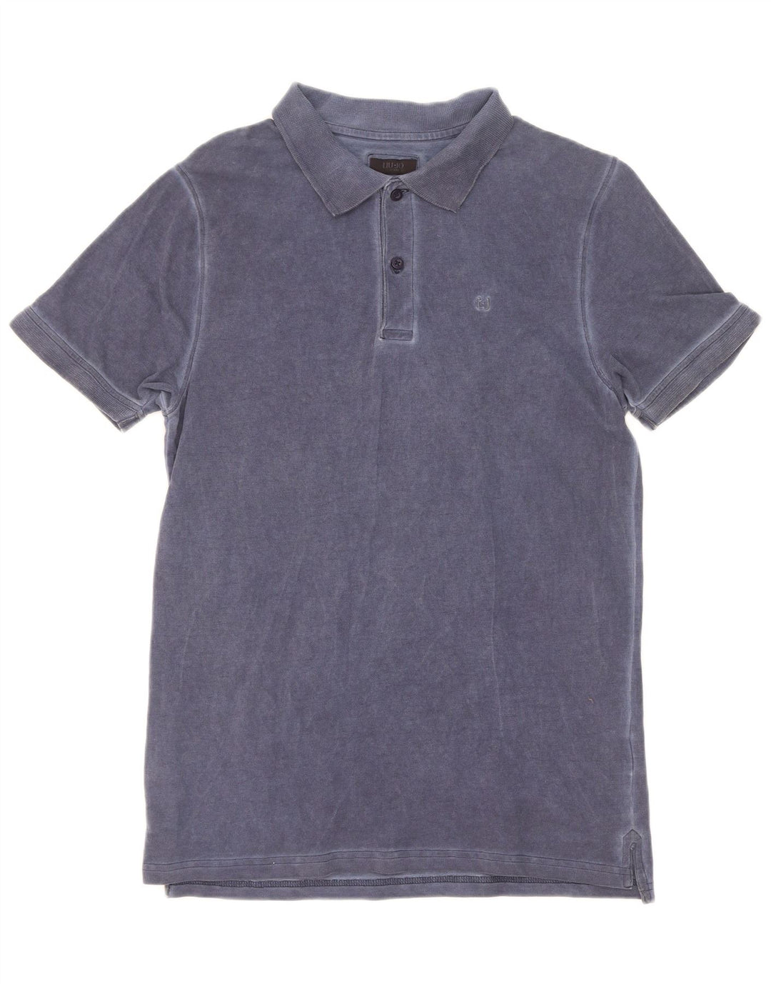 Camisa polo masculina Liu Jo pequena algodão azul marinho