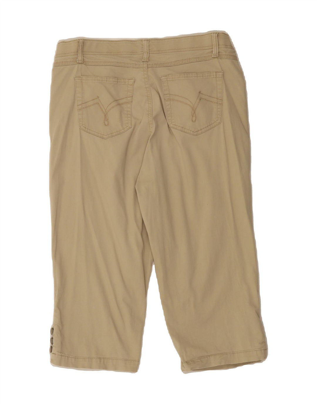 VINTAGE Womens Straight Capri Trousers W34 L20 Beige Vintage Vintage and Second-Hand Vintage from Messina Hembry 