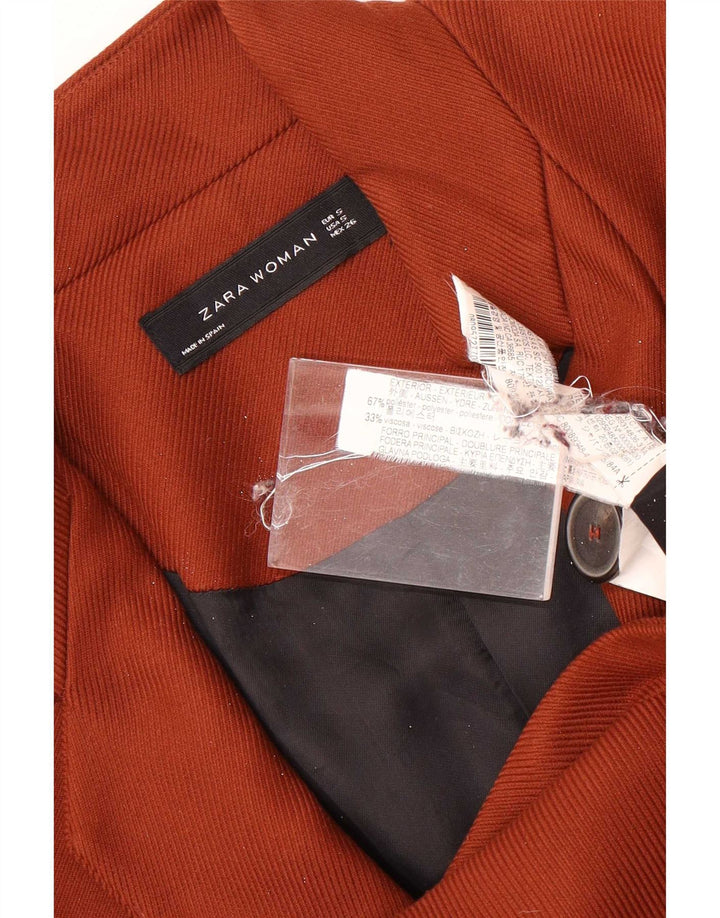 Sobretudo feminino Zara UK 10 pequeno poliéster marrom