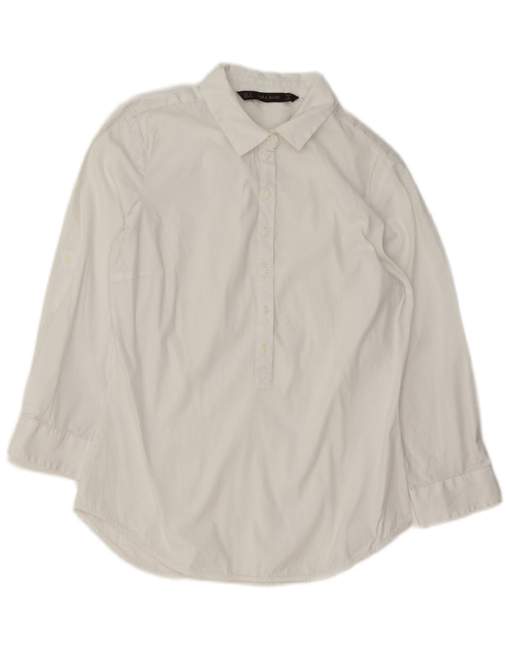 Pulôver feminino Zara manga 3/4 Reino Unido 12 médio branco