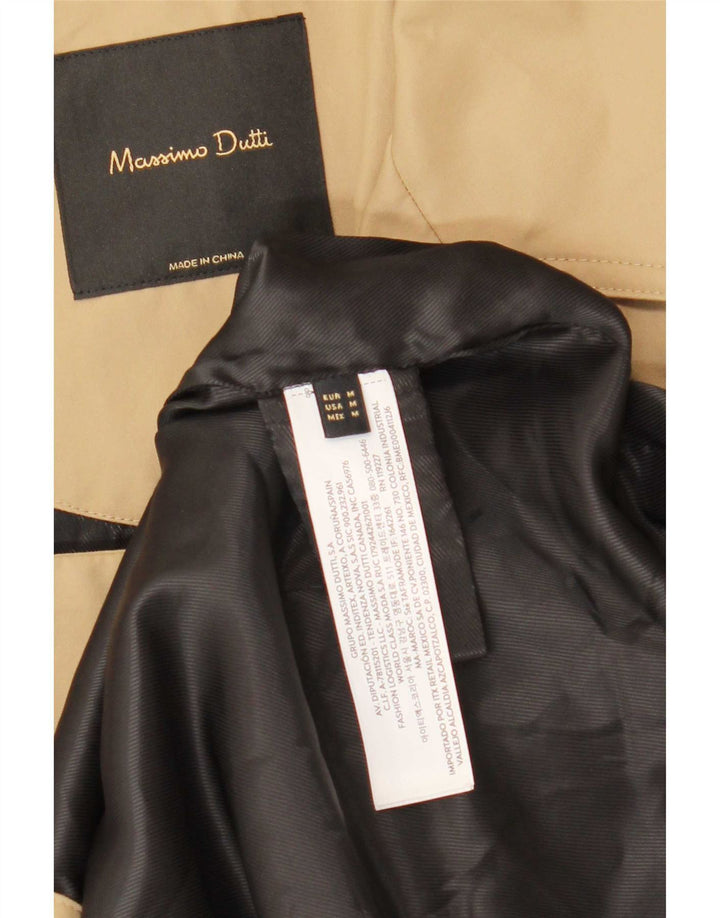 Trench coat feminino curto oversized Massimo Dutti Reino Unido 14 algodão bege médio