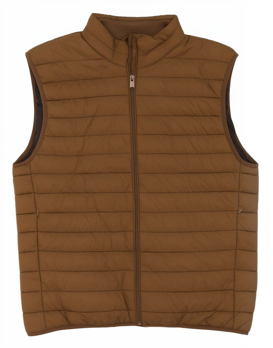 Zara Colete acolchoado masculino UK 40 grande poliéster cáqui