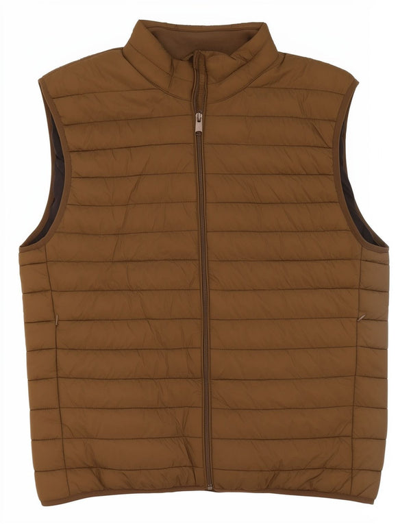 Zara Colete acolchoado masculino UK 40 grande poliéster cáqui