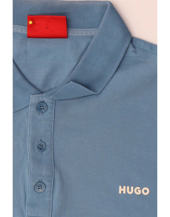 Camisa polo masculina Hugo Boss algodão azul médio