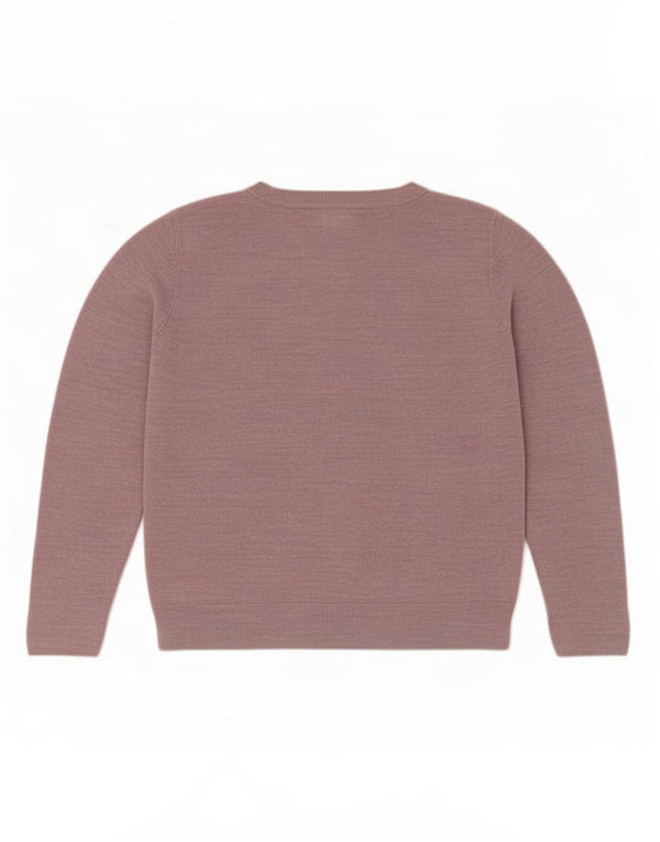 Suéter feminino Marks & Spencer com gola redonda Reino Unido 18 XL rosa manchado