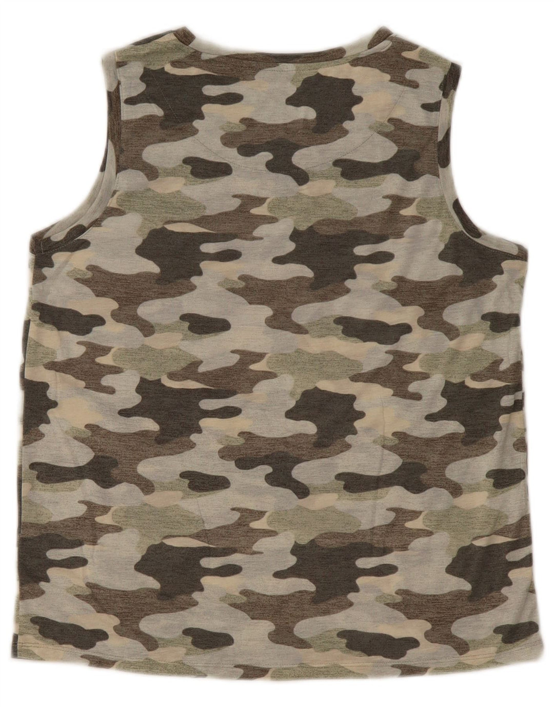 Colete feminino MARKS & SPENCER UK 10 pequeno poliéster camuflado cáqui