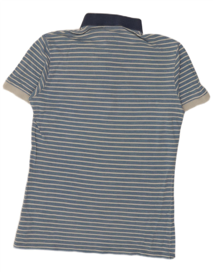 Camisa polo masculina Fred Perry de algodão listrado azul médio