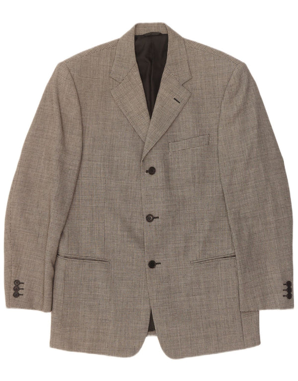 Jaqueta Blazer Masculina Cerruti 1881 com 3 Botões IT 48 Lã Xadrez Cinza Médio
