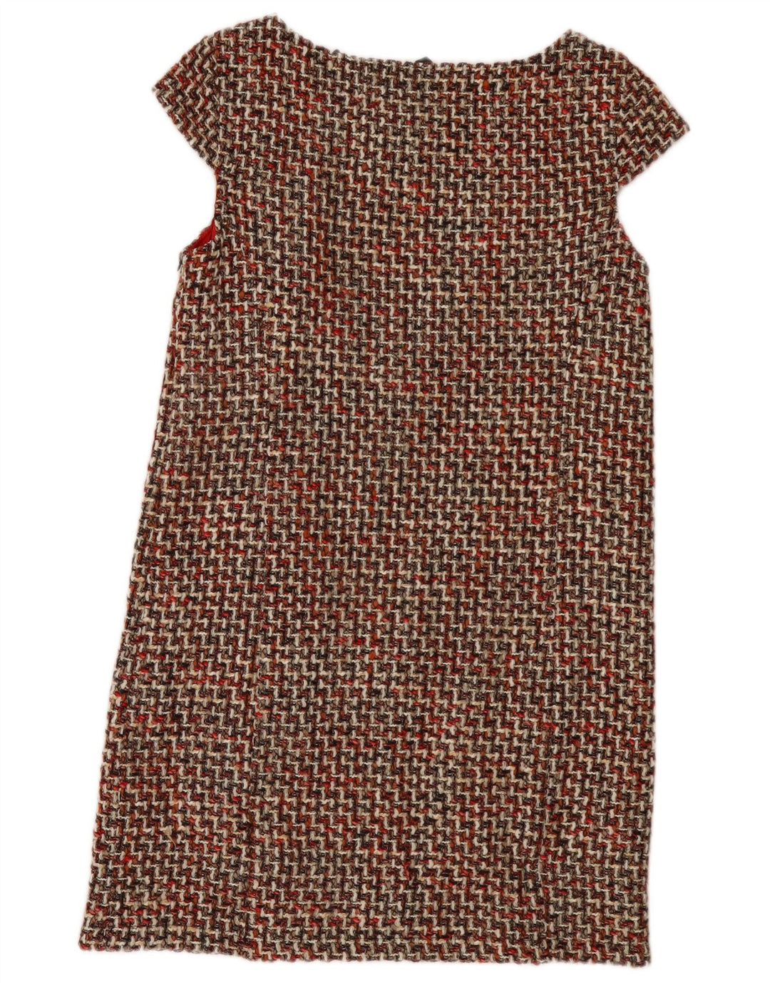 Vestido feminino Benetton UK 14 grande acrílico xadrez multicolorido
