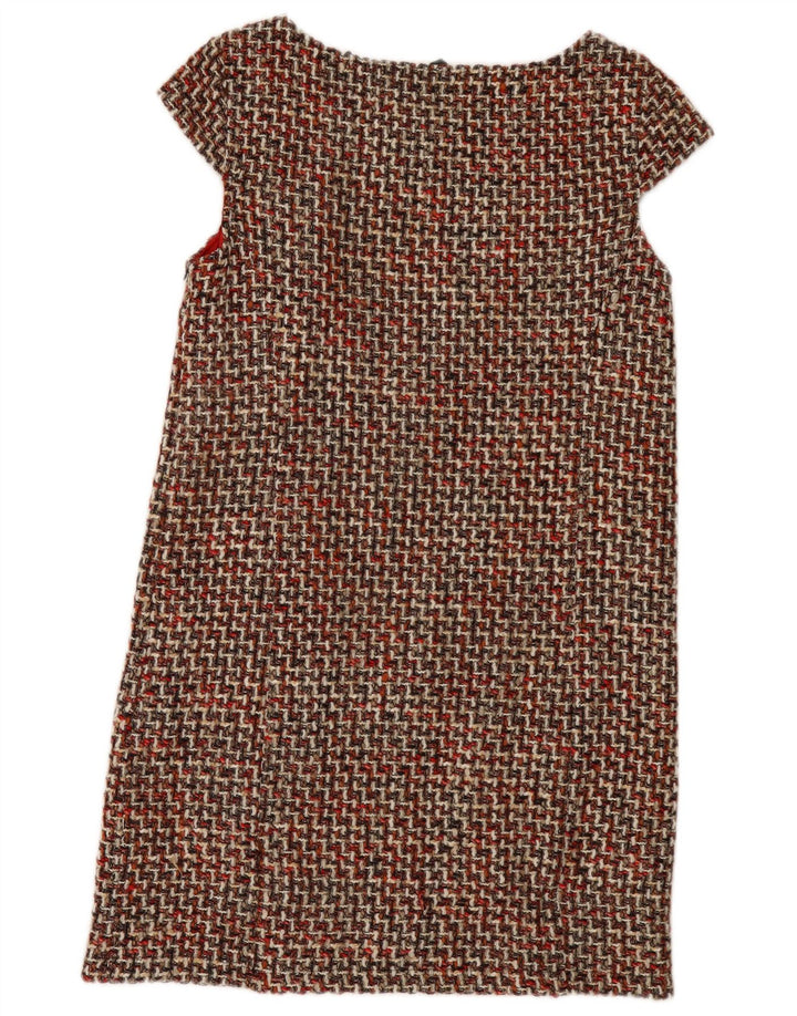 Vestido feminino Benetton UK 14 grande acrílico xadrez multicolorido