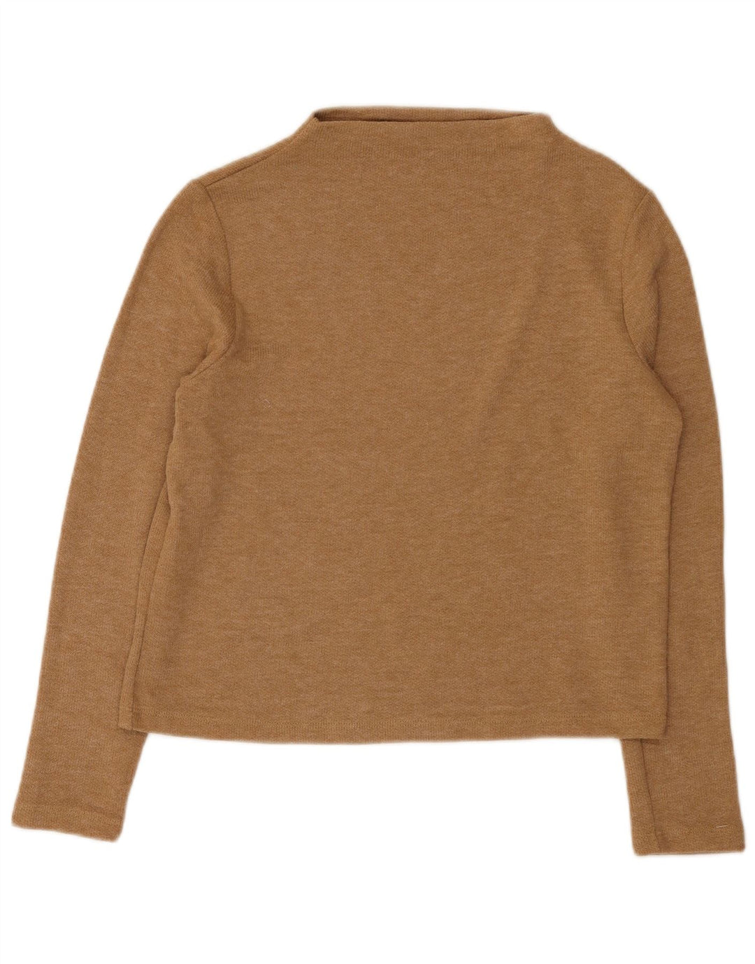 Top feminino Marks & Spencer manga comprida UK 12 poliéster bege médio