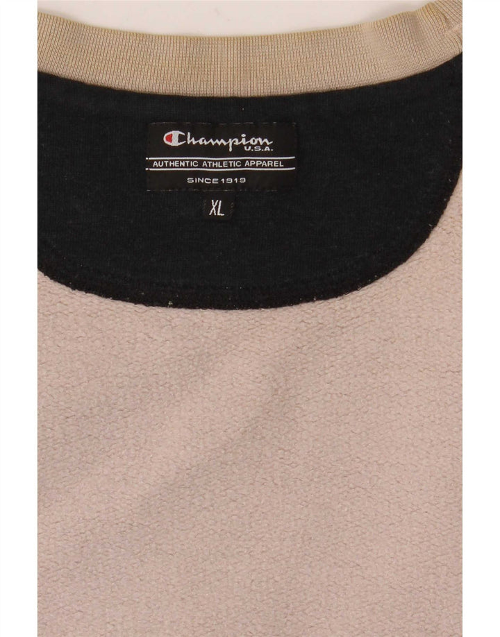 Campeão masculino gráfico moletom jumper XL bege