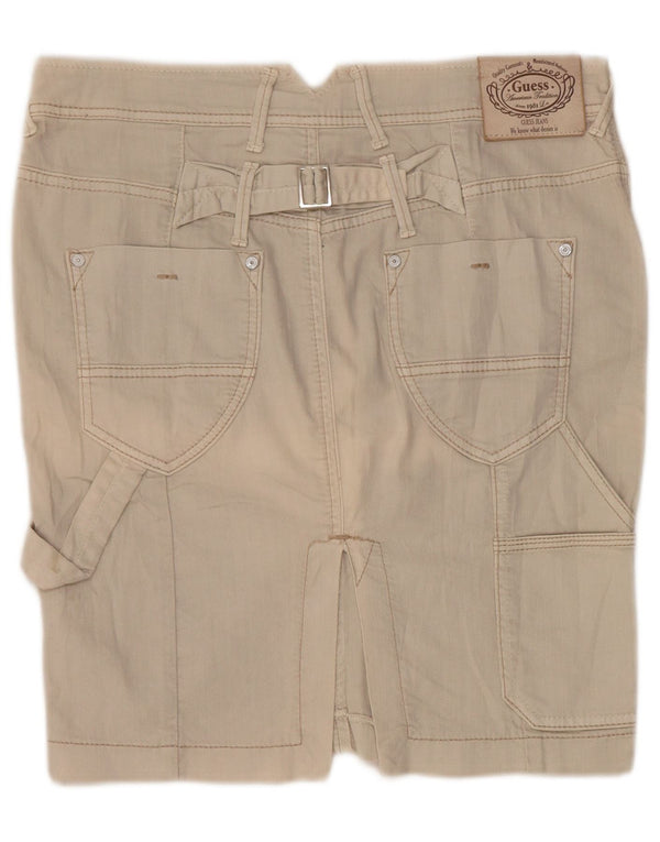 Guess Saia feminina jeans cargo W28 algodão bege médio