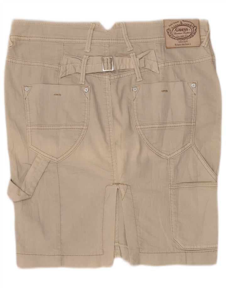 Guess Saia feminina jeans cargo W28 algodão bege médio