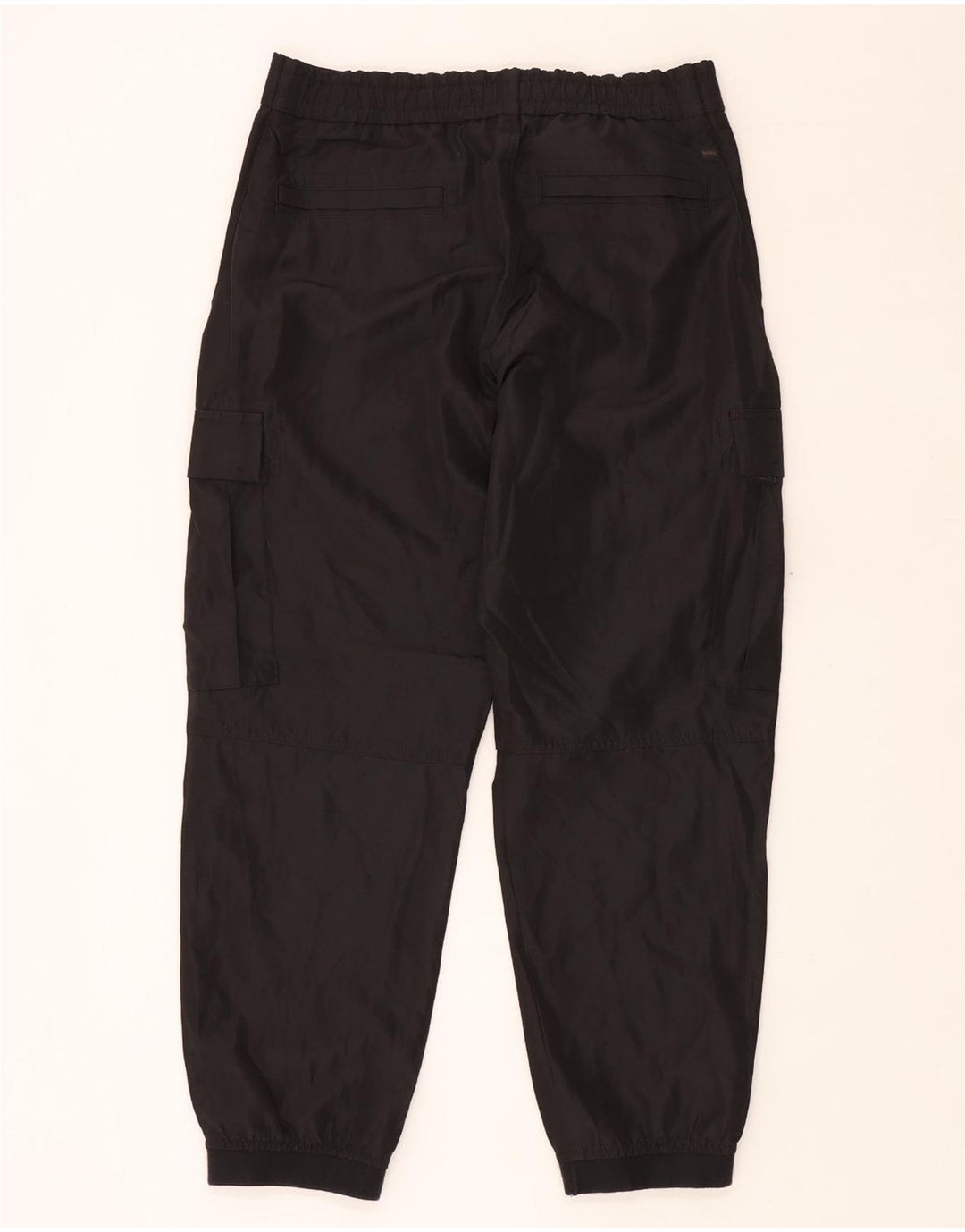 Hugo Boss Mens Joggers Cargo Calças W34 L30 Poliéster Preto