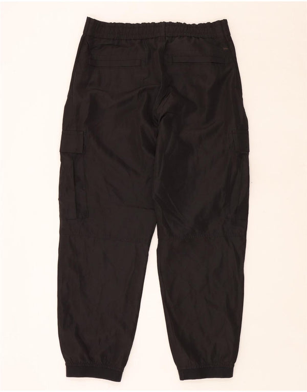 Hugo Boss Mens Joggers Cargo Calças W34 L30 Poliéster Preto