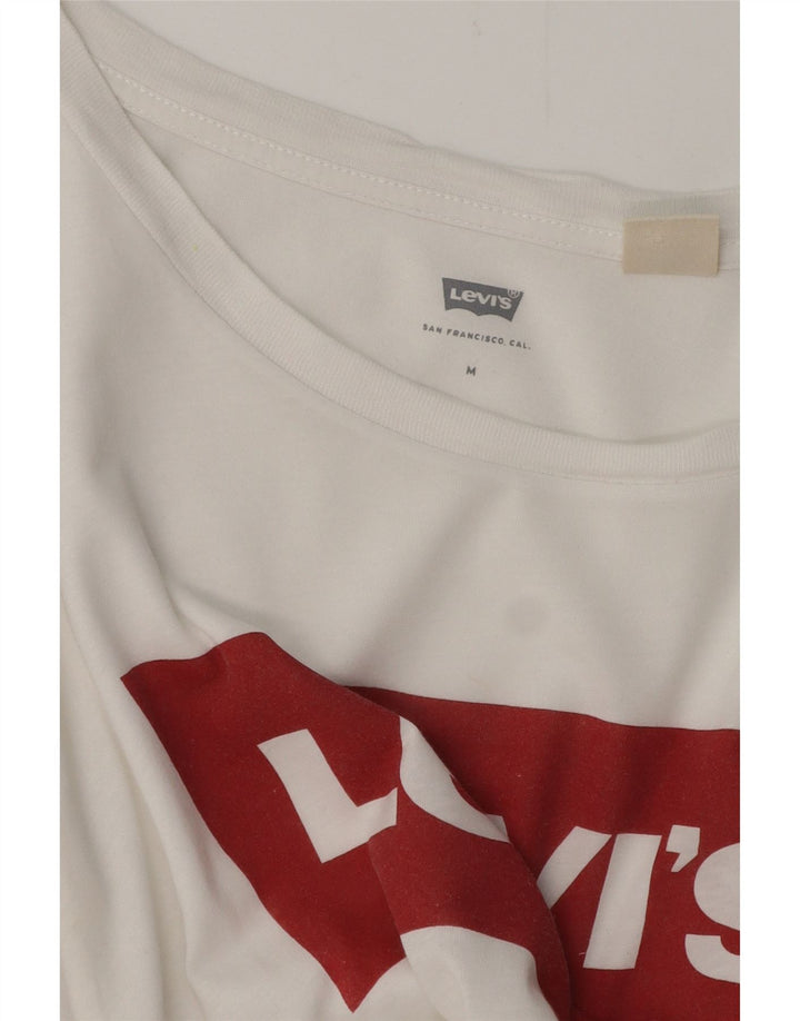 Camiseta feminina gráfica LEVI'S UK 12 médio branco