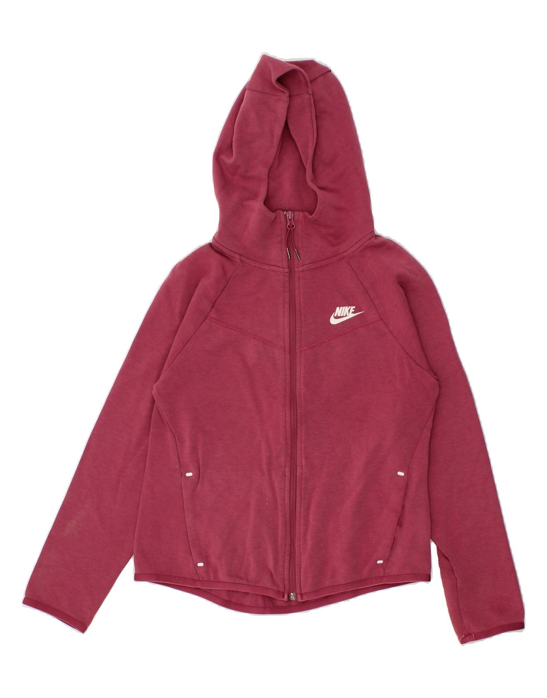 NIKE Womens Zip Hoodie Sweater UK 10 Small Red Cotton Vintage Nike and Second-Hand Nike from Messina Hembry 