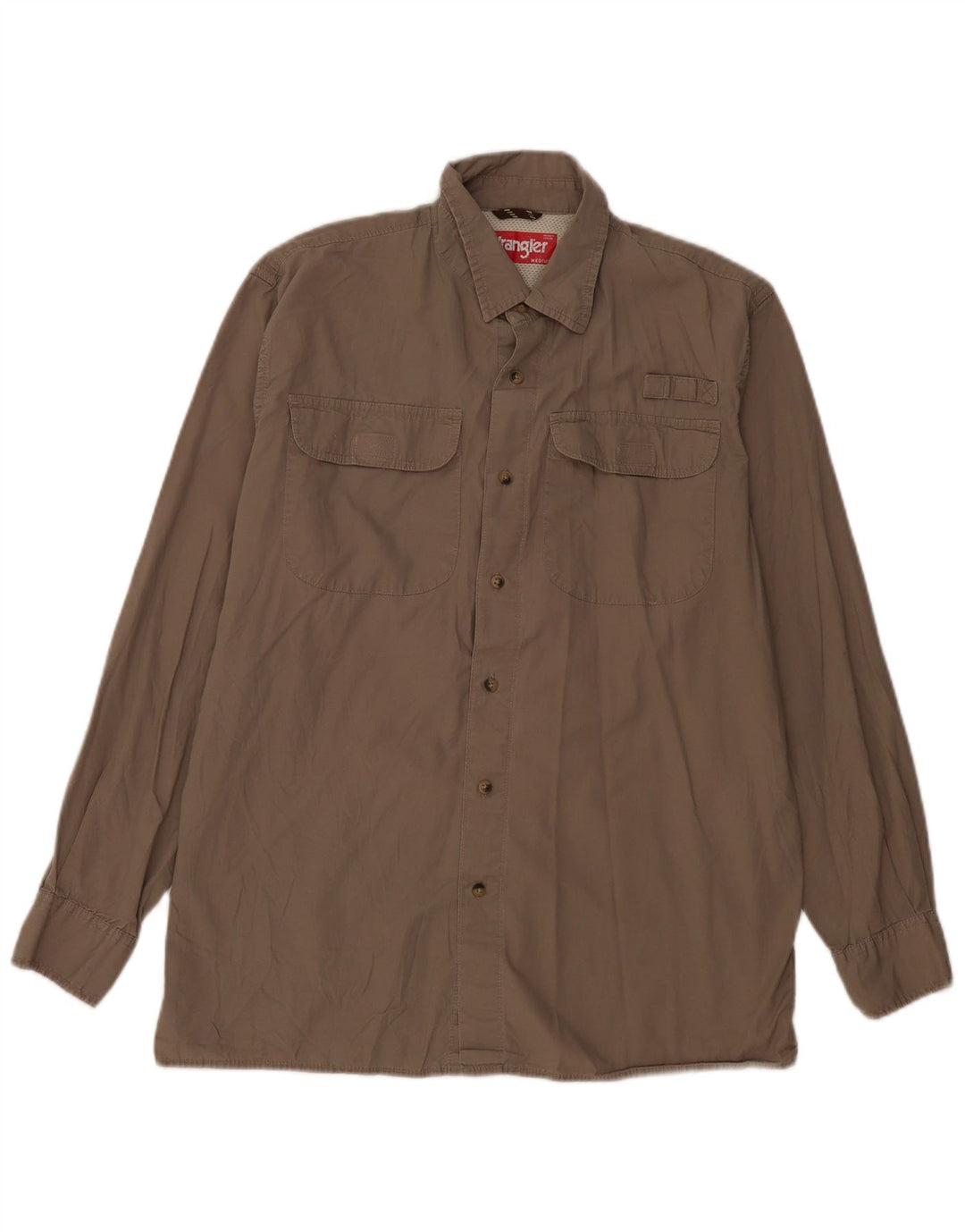 Camisa masculina Wrangler de algodão cáqui médio