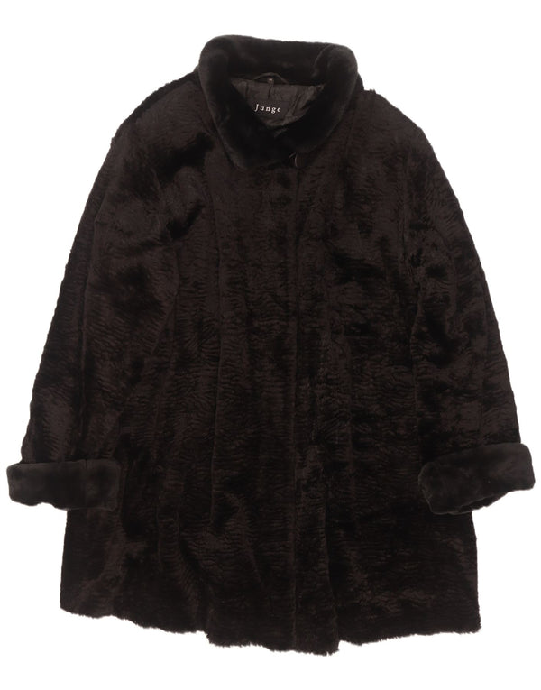 Sobretudo feminino Junge de pele sintética Reino Unido 22 3XL preto rayon