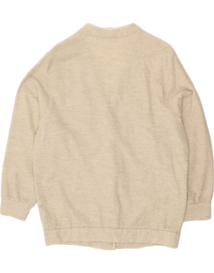 VINTAGE Womens Cardigan Sweater UK 18 XL Beige Vintage Vintage and Second-Hand Vintage from Messina Hembry 
