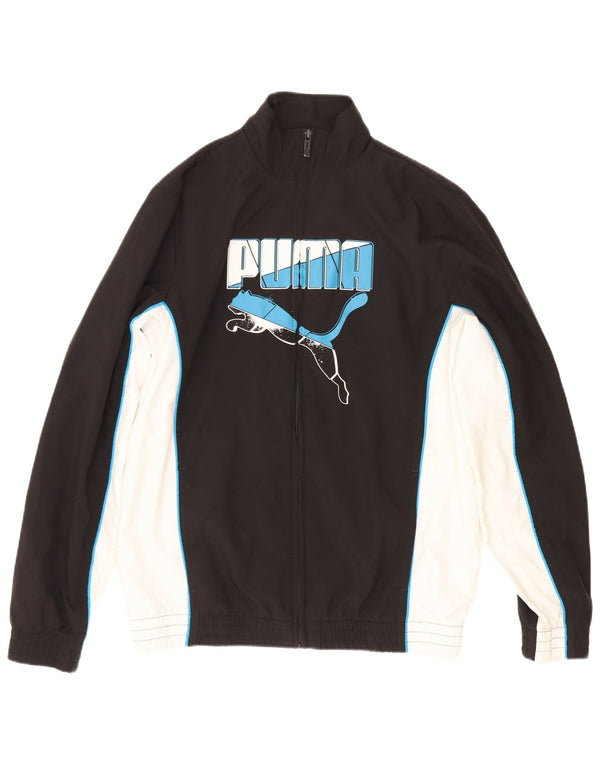 Jaqueta Puma Boys Graphic Tracksuit Top 13-14 Anos Preto Colorblock