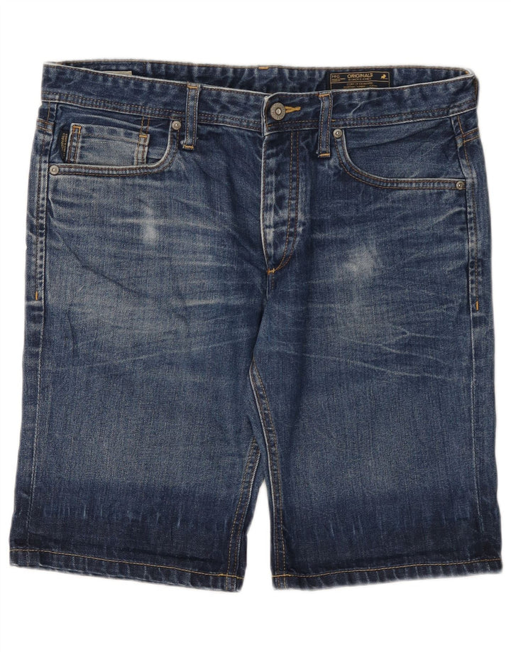 Shorts jeans masculino Jack & Jones grande W34 algodão azul