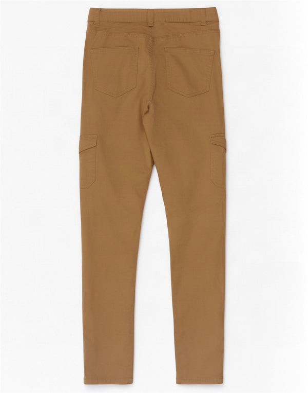 Calça cargo skinny feminina M&Co UK 8 pequena W26 L28 algodão bege