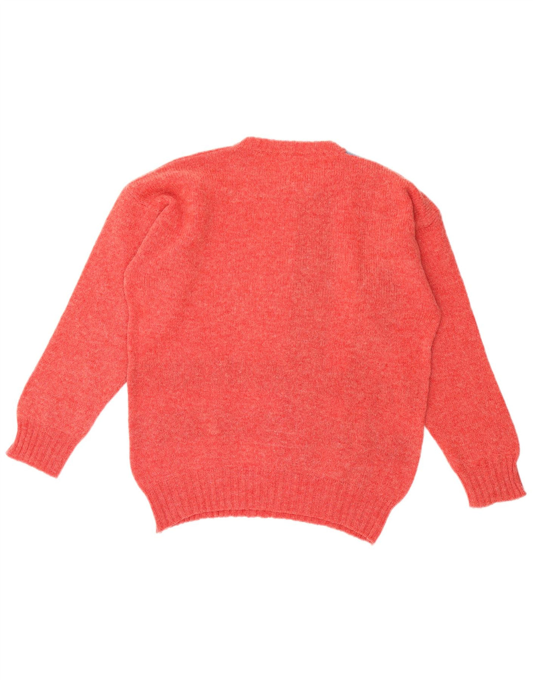 Suéter vintage masculino com gola redonda grande bloco colorido vermelho