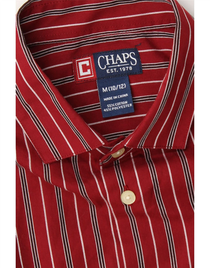 Camisa Chaps Boys 10-11 Anos Médio Algodão Listrado Borgonha