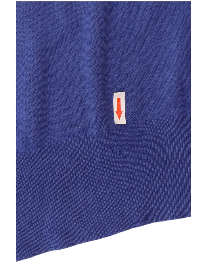 Suéter feminino Marks & Spencer com decote em V Reino Unido 16 grande azul poliamida