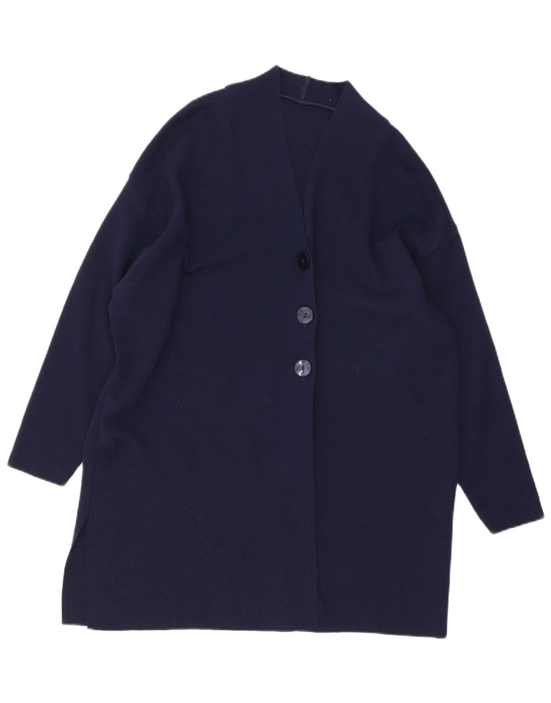 Suéter cardigã feminino Longline da Marks & Spencer Reino Unido 12 médio azul marinho