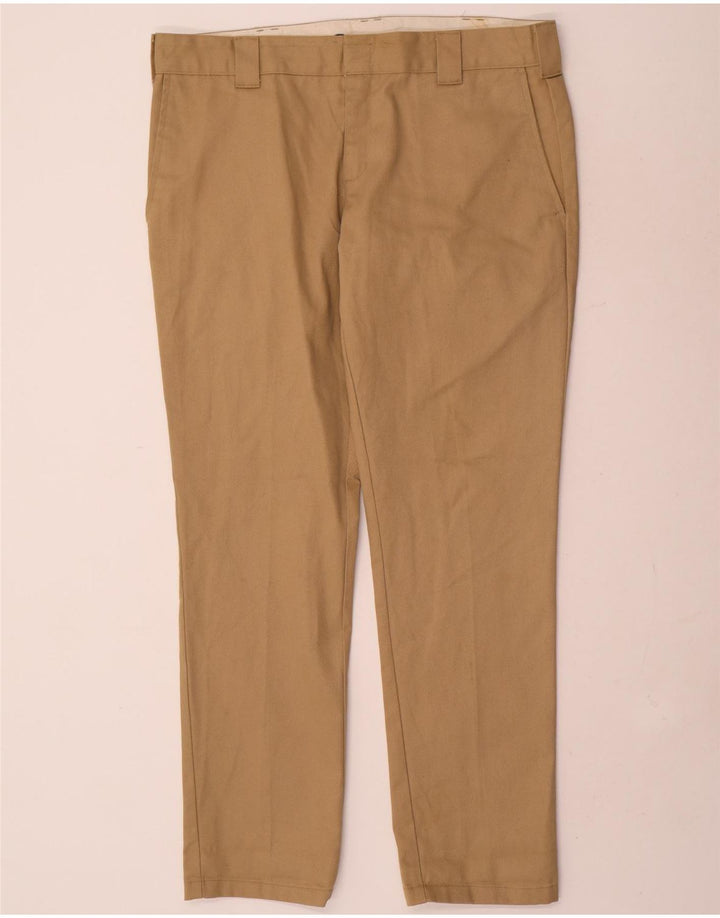 Calças Dickies Mens Slim Fit Chino W36 L32 Poliéster Bege